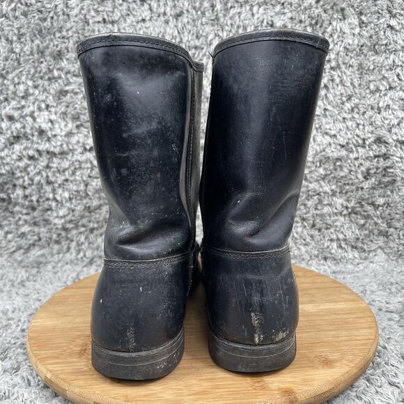 Vintage Cowboy Western Leather Boots Men's 9.5 E Pull On Steel Toe 86516 - Picture 4 of 10